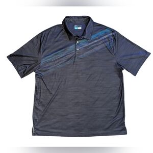 PGA Tour Pro Series Men's Polo Gray Light Blue 3 XLT Big & Tall